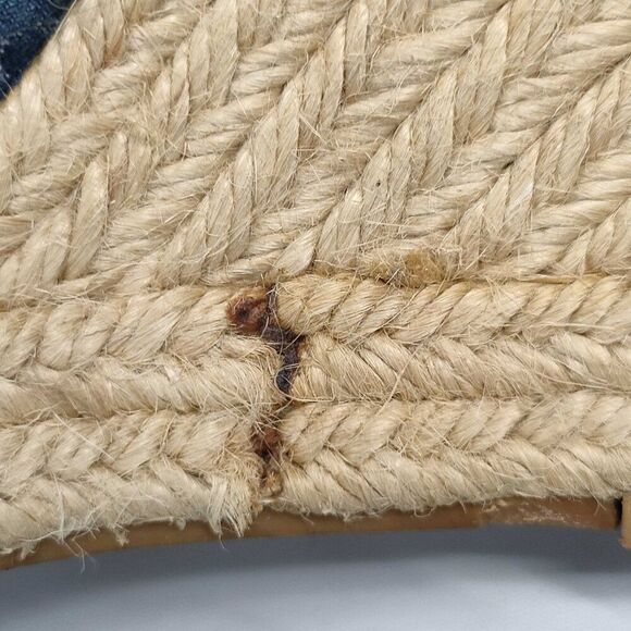 Louis Vuitton Denim Monogram Wedge Espadrilles with Bow - Size 38 - Picture 6 of 10